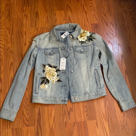 Express Jackets & Blazers - express embroidered jean jacket